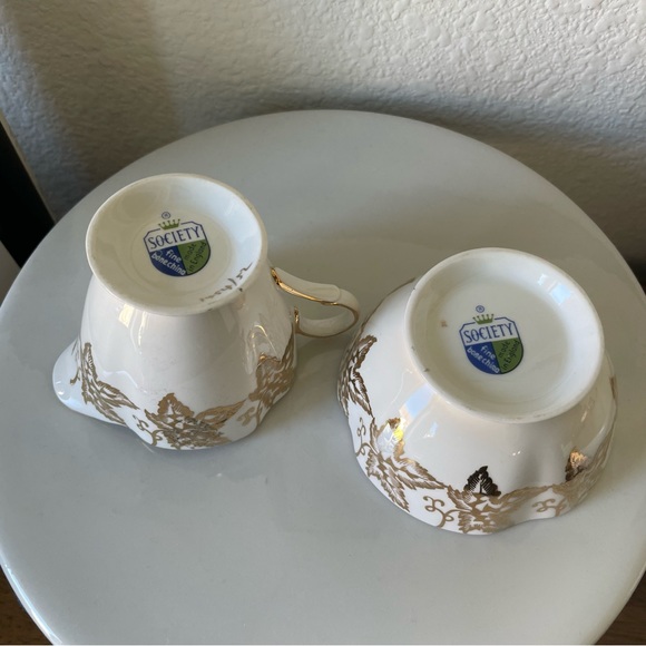 Society Bone China Canada Crest Maple Leaf Creamer Sugar Bowl - Picture 9 of 10